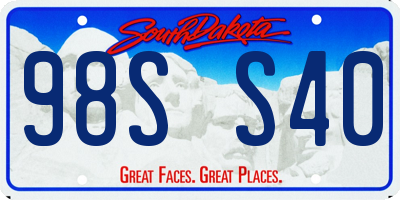 SD license plate 98SS40
