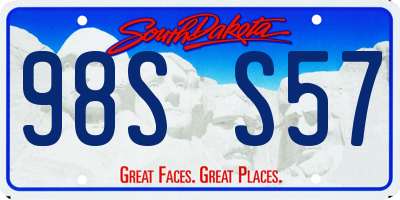 SD license plate 98SS57