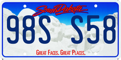 SD license plate 98SS58