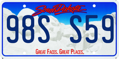 SD license plate 98SS59