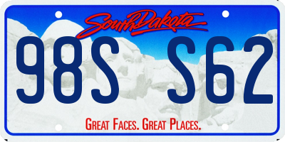 SD license plate 98SS62