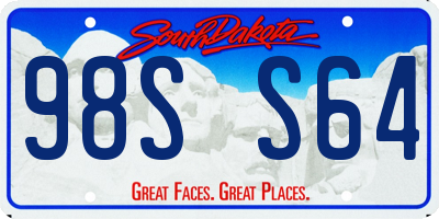SD license plate 98SS64