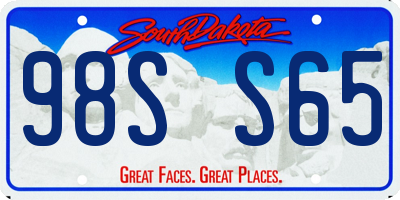 SD license plate 98SS65
