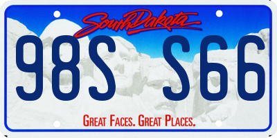 SD license plate 98SS66