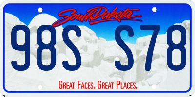 SD license plate 98SS78