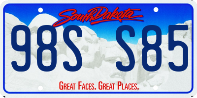 SD license plate 98SS85