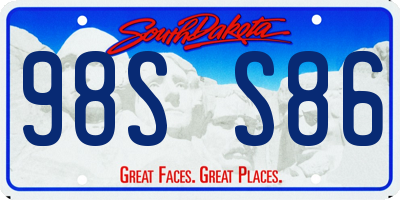 SD license plate 98SS86