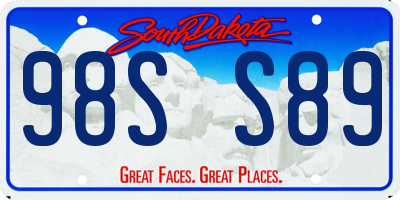 SD license plate 98SS89
