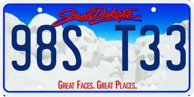 SD license plate 98ST33