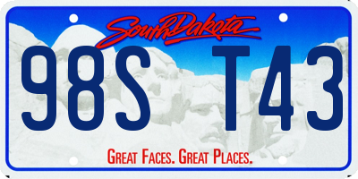 SD license plate 98ST43