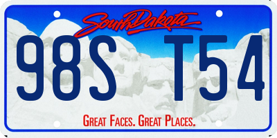 SD license plate 98ST54