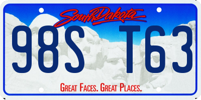 SD license plate 98ST63