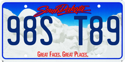 SD license plate 98ST89