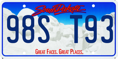 SD license plate 98ST93