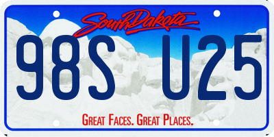 SD license plate 98SU25