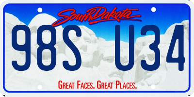 SD license plate 98SU34