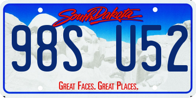 SD license plate 98SU52
