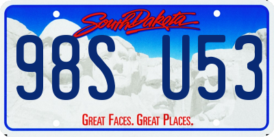 SD license plate 98SU53