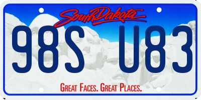 SD license plate 98SU83