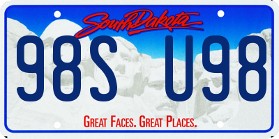 SD license plate 98SU98