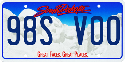 SD license plate 98SV00