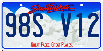 SD license plate 98SV12