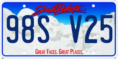 SD license plate 98SV25