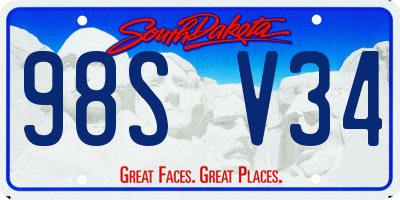 SD license plate 98SV34