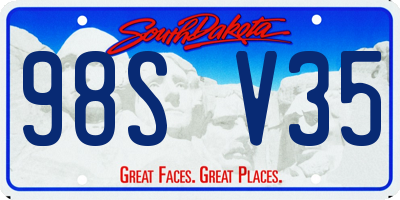 SD license plate 98SV35