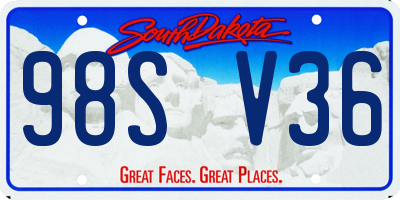 SD license plate 98SV36