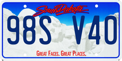 SD license plate 98SV40