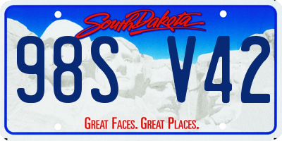 SD license plate 98SV42