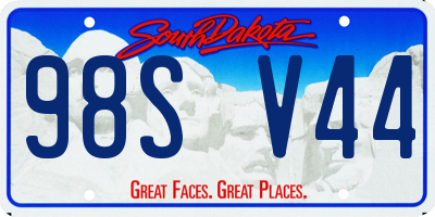 SD license plate 98SV44
