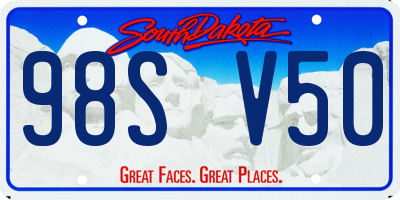 SD license plate 98SV50