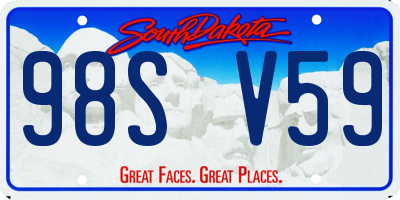 SD license plate 98SV59