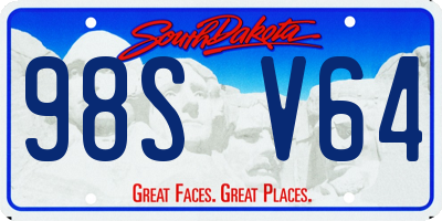 SD license plate 98SV64
