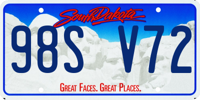 SD license plate 98SV72