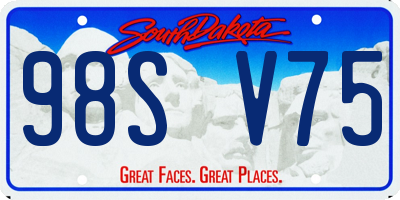 SD license plate 98SV75