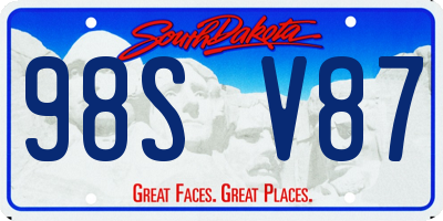 SD license plate 98SV87