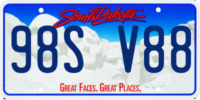 SD license plate 98SV88