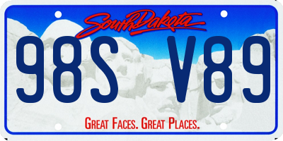 SD license plate 98SV89