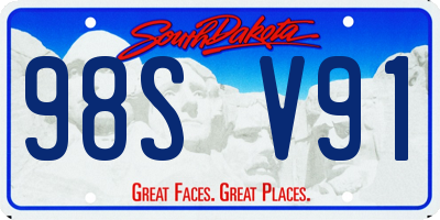 SD license plate 98SV91