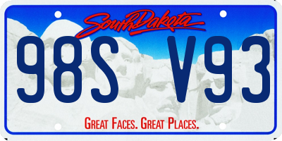 SD license plate 98SV93