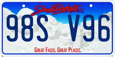 SD license plate 98SV96