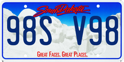 SD license plate 98SV98