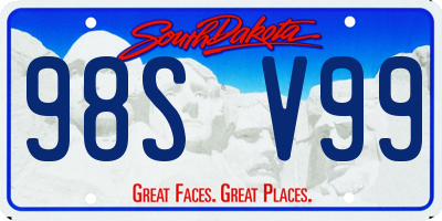 SD license plate 98SV99