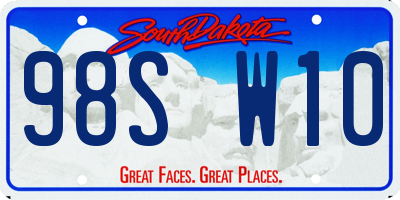 SD license plate 98SW10