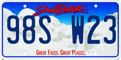 SD license plate 98SW23