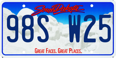 SD license plate 98SW25