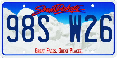 SD license plate 98SW26